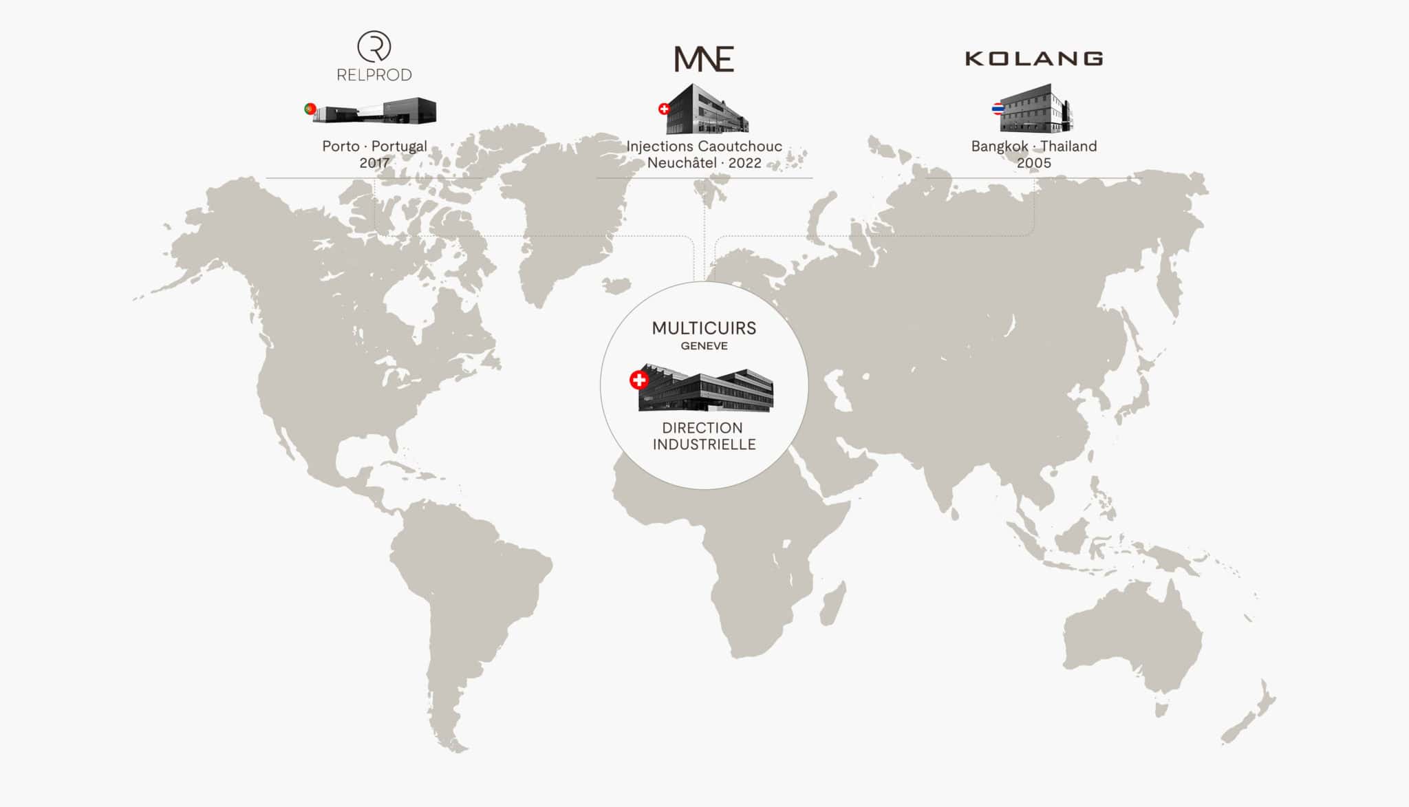 Carte des sites de production Multicuirs